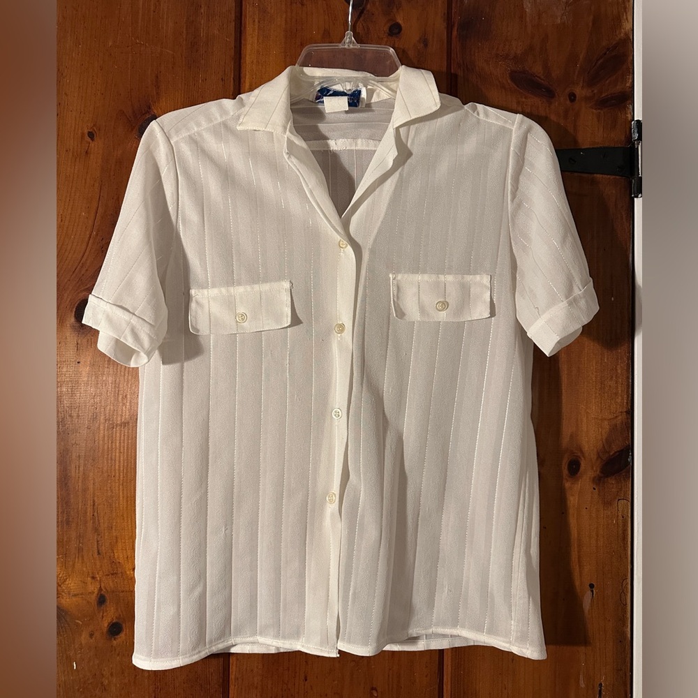 VTG Paris Sheer Button-Up Shirt